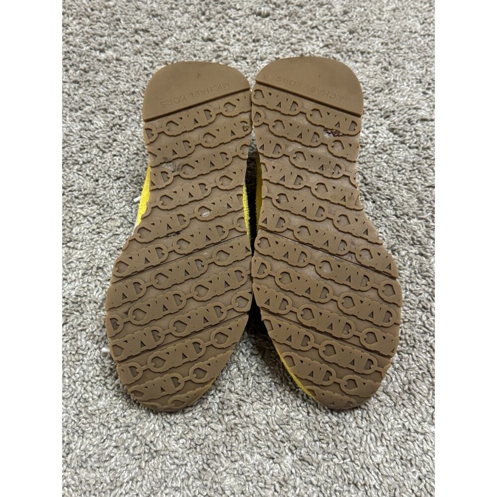 MICHAEL KORS Nova Colorblock Leather Trainer Sneaker Shoes Yellow White 6M - Picture 9 of 10